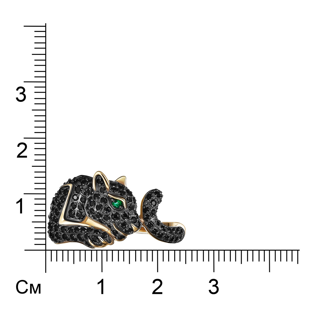 Кольцо из золота с изумрудом "Пантера"