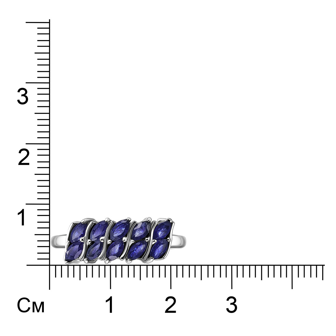 Серебряное кольцо с сапфирами