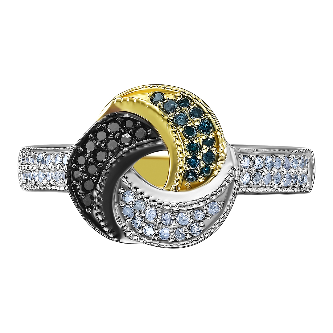 Серебряное кольцо с бриллиантами