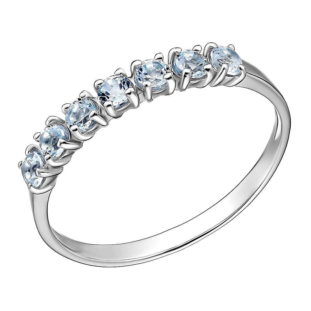 Серебряное кольцо с топазами скай