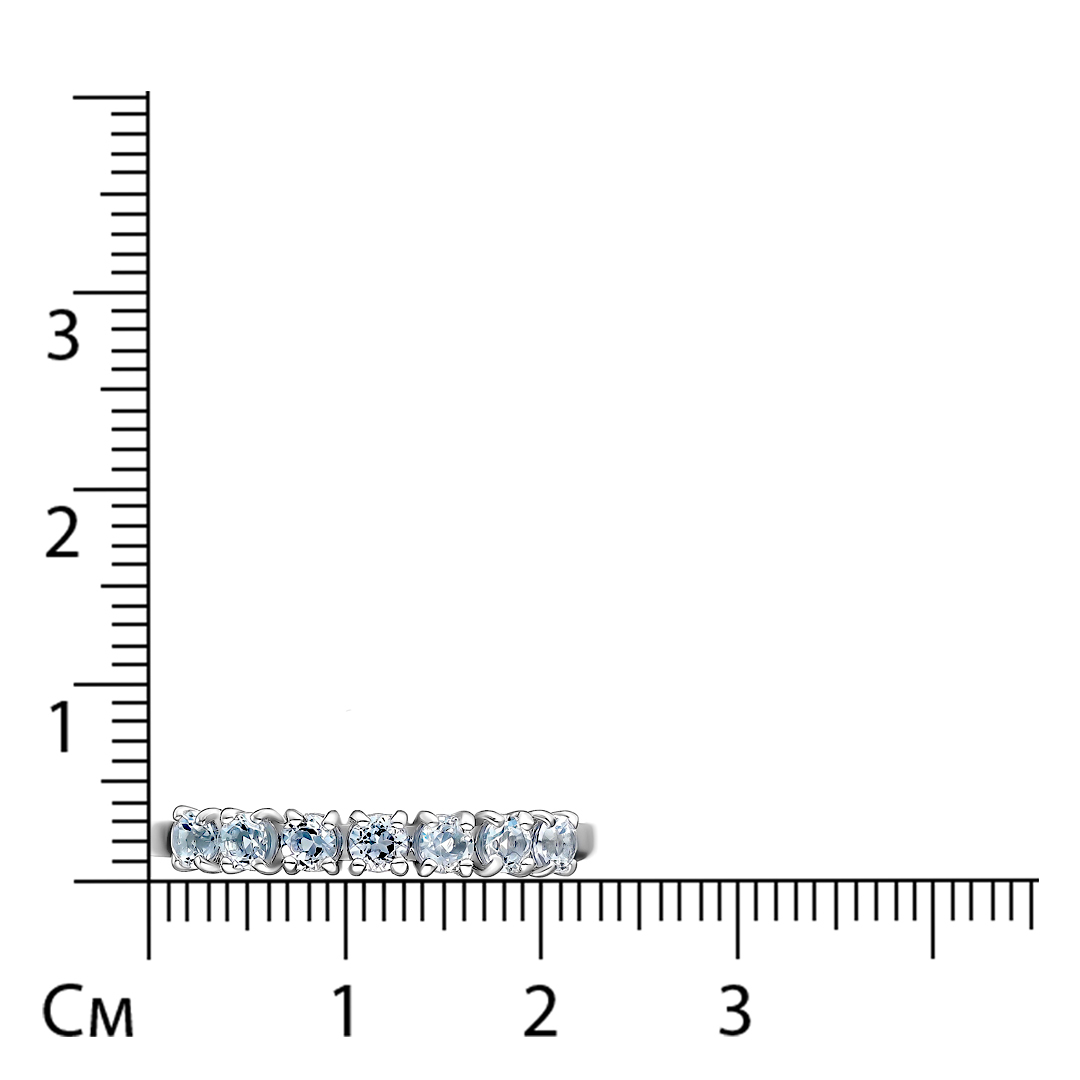 Серебряное кольцо с топазами скай