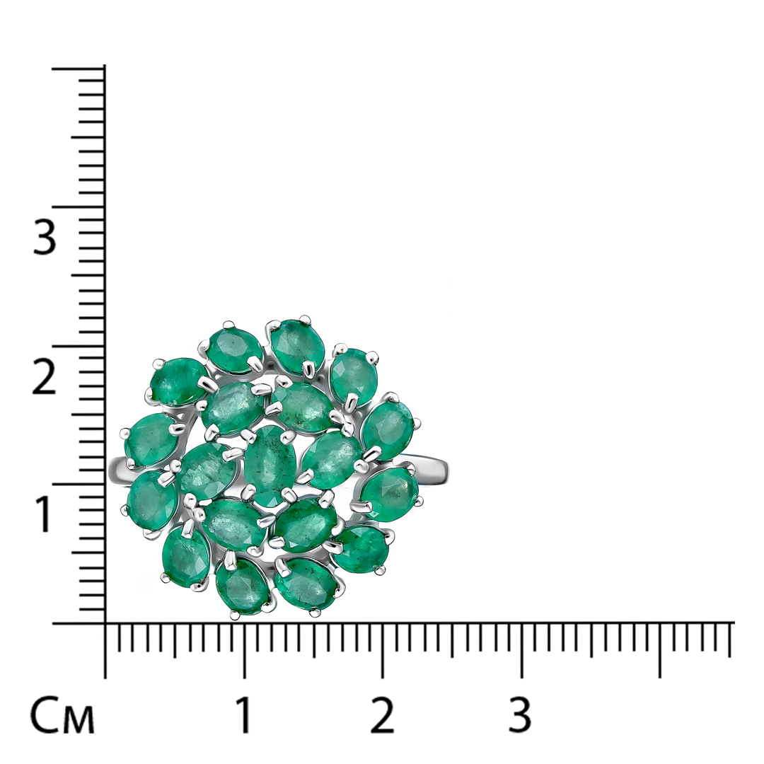 Кольцо из белого золота с изумрудами