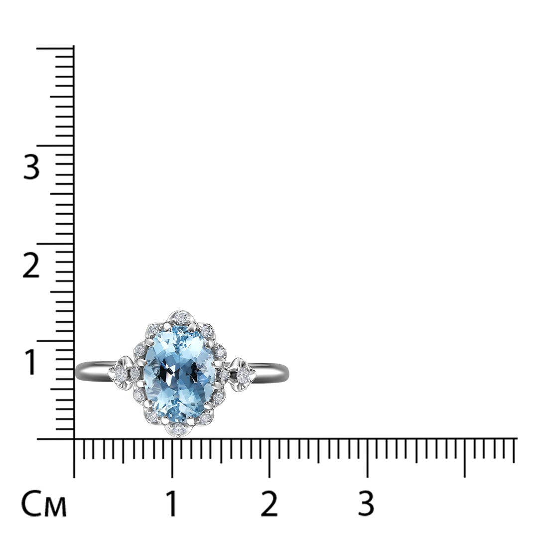 Кольцо из белого золота с аквамарином