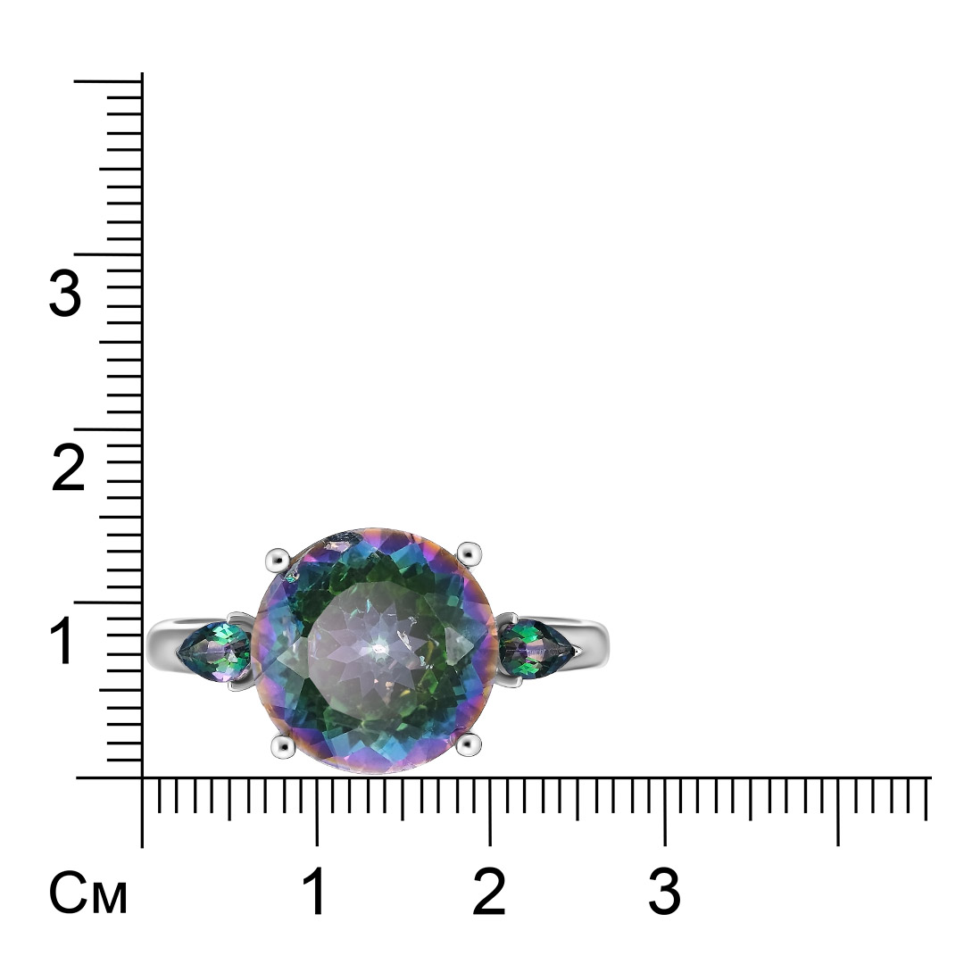 Серебряное кольцо с топазами Мистик