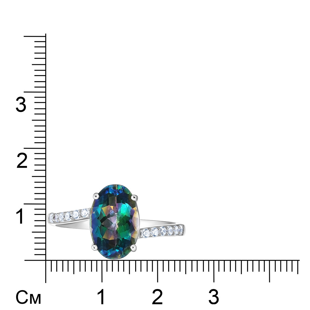 Серебряное кольцо с топазом Мистик