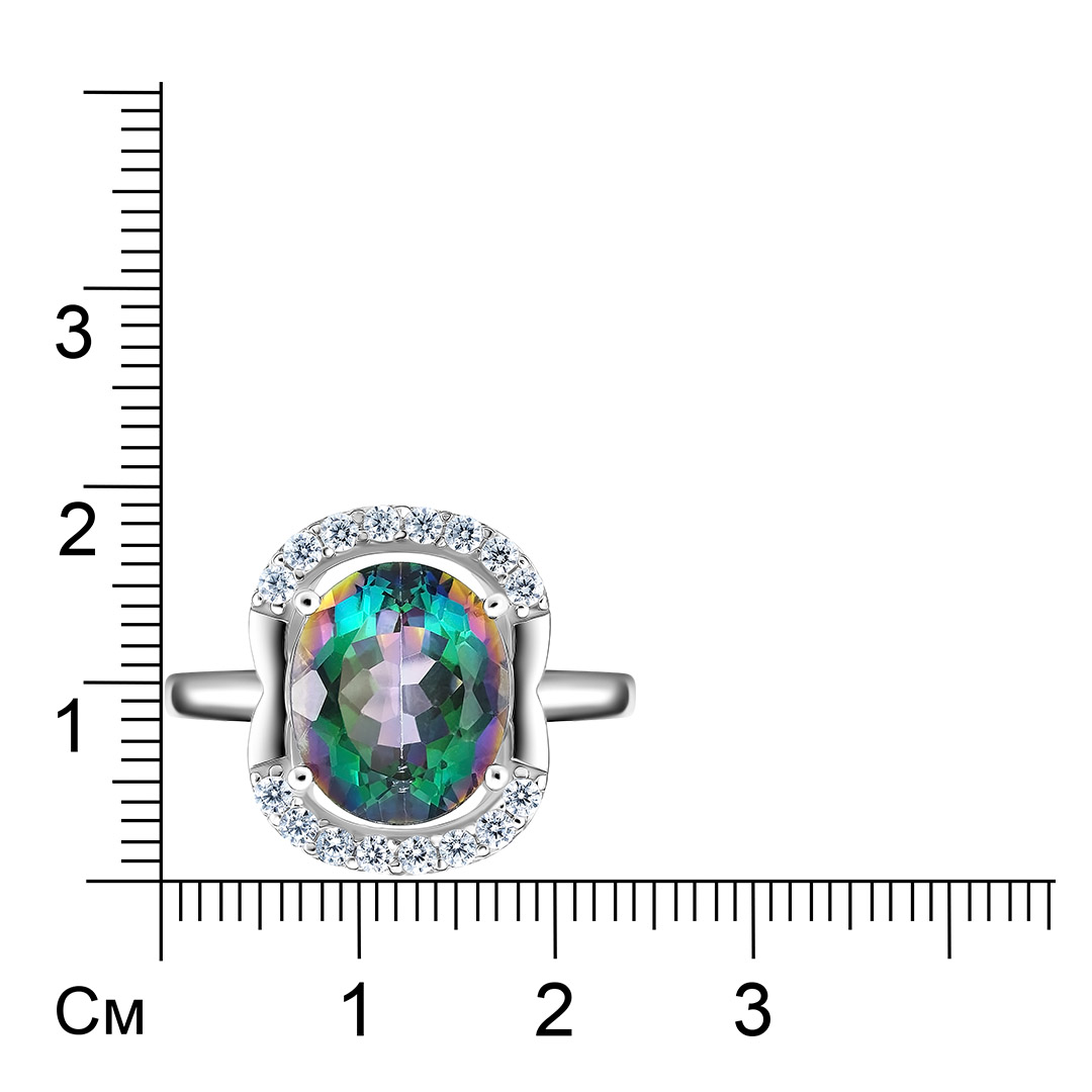 Серебряное кольцо с топазом Мистик