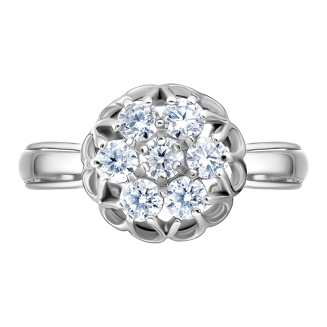 Серебряное кольцо с муассанитами