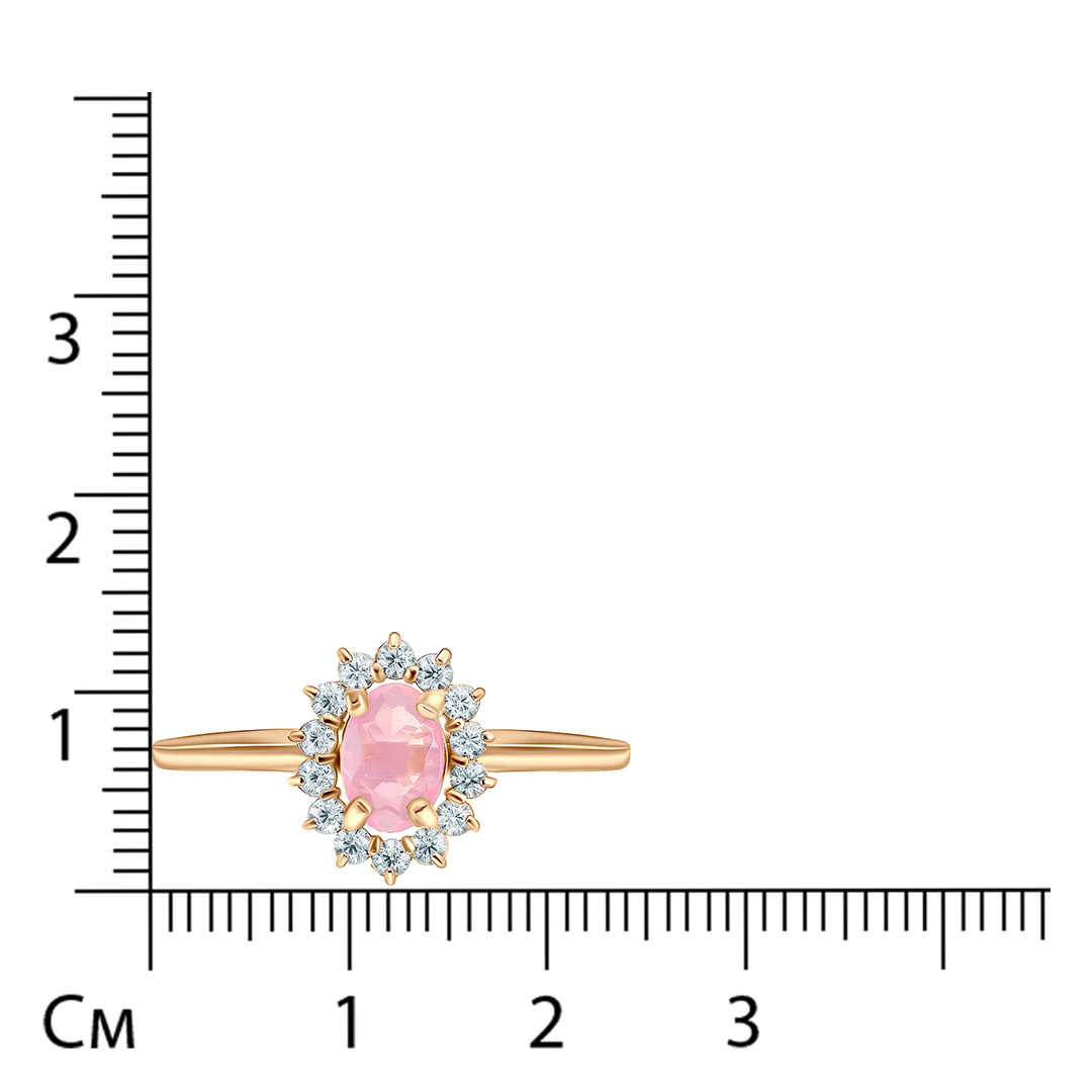 Серебряное кольцо с розовым опалом "Цветок"