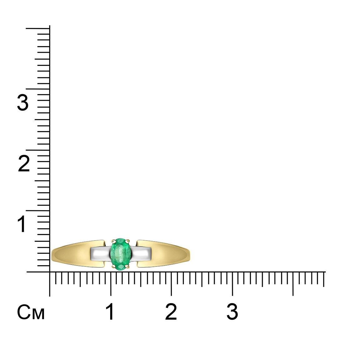 Кольцо из желтого золота с изумрудом