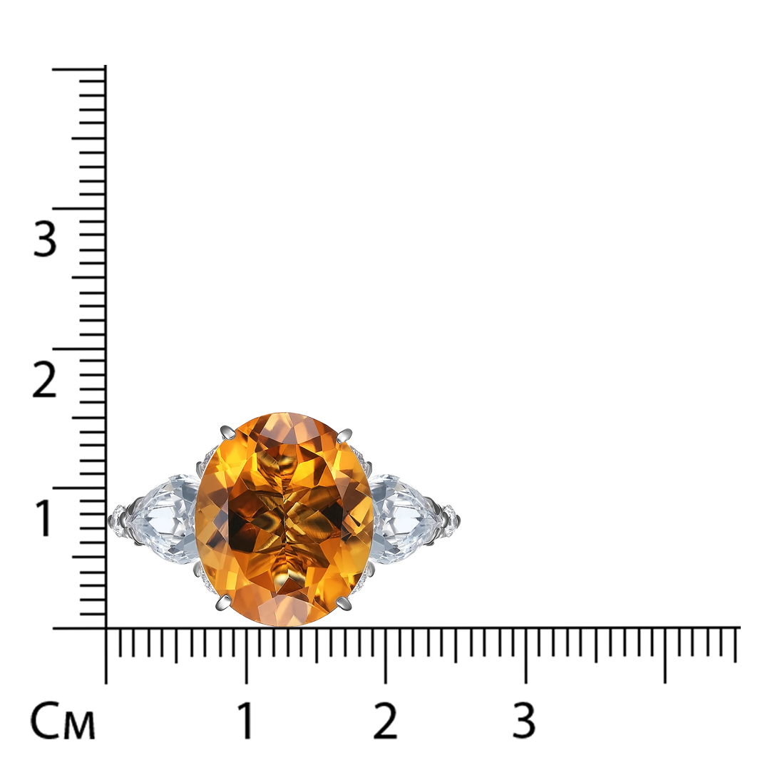 Кольцо из белого золота с цитрином