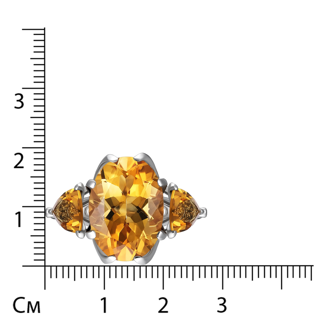 Кольцо из белого золота с цитринами