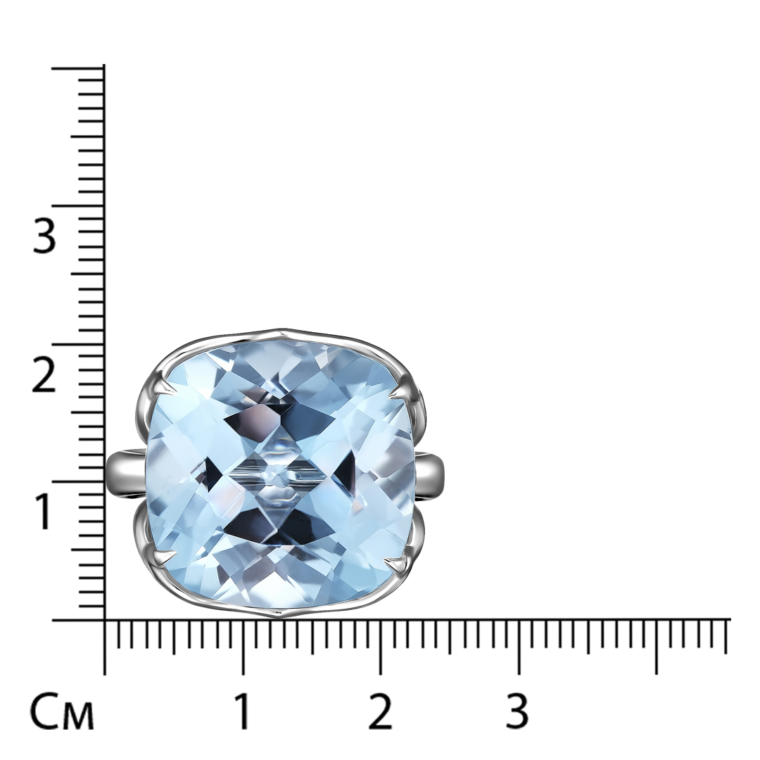 Кольцо из белого золота с топазом