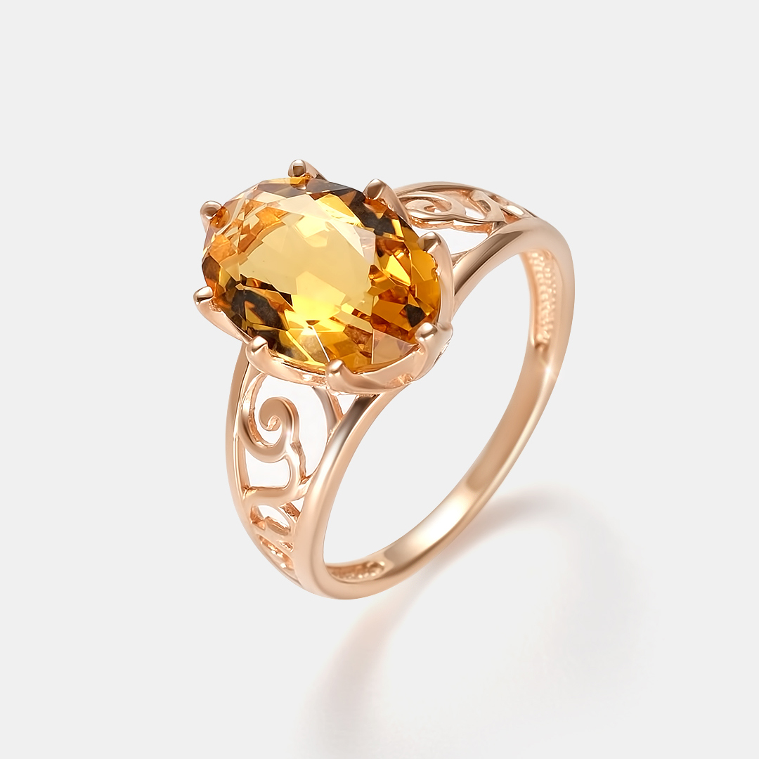 Серебряное кольцо с цитрином
