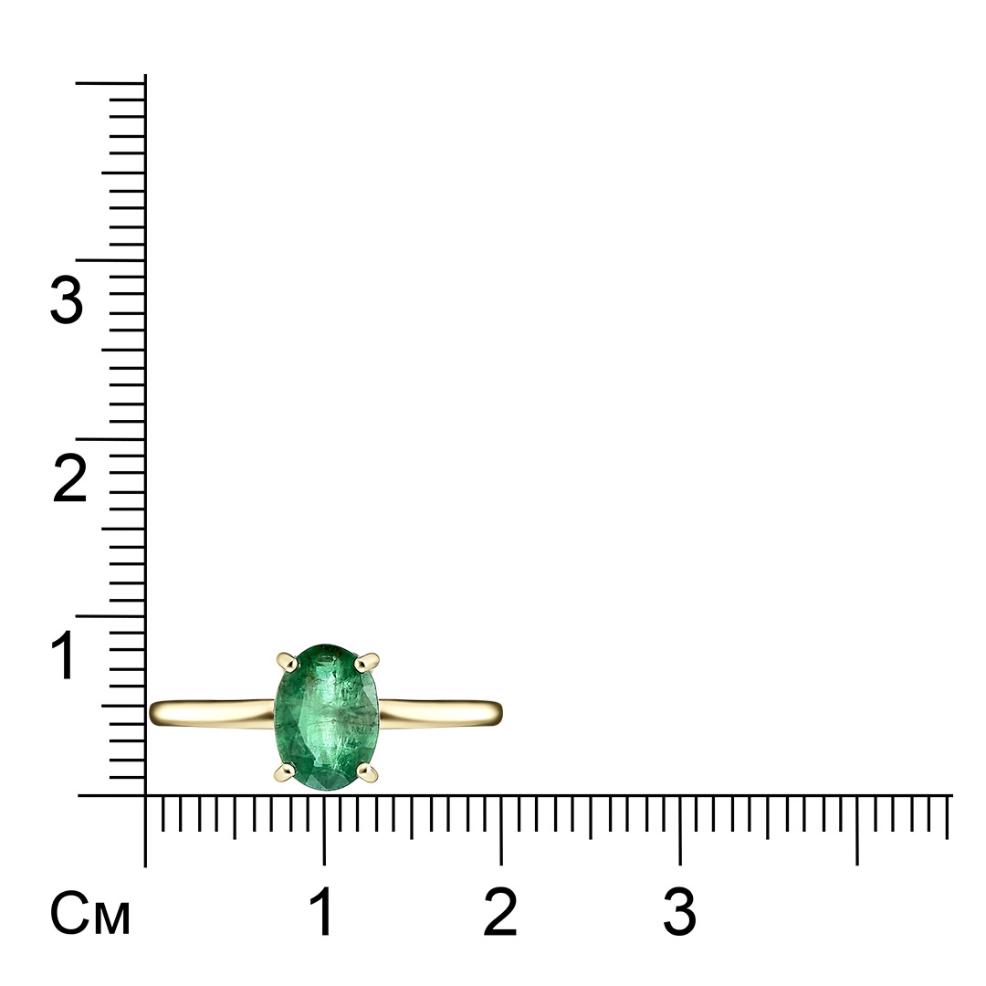 Кольцо из желтого золота с изумрудом