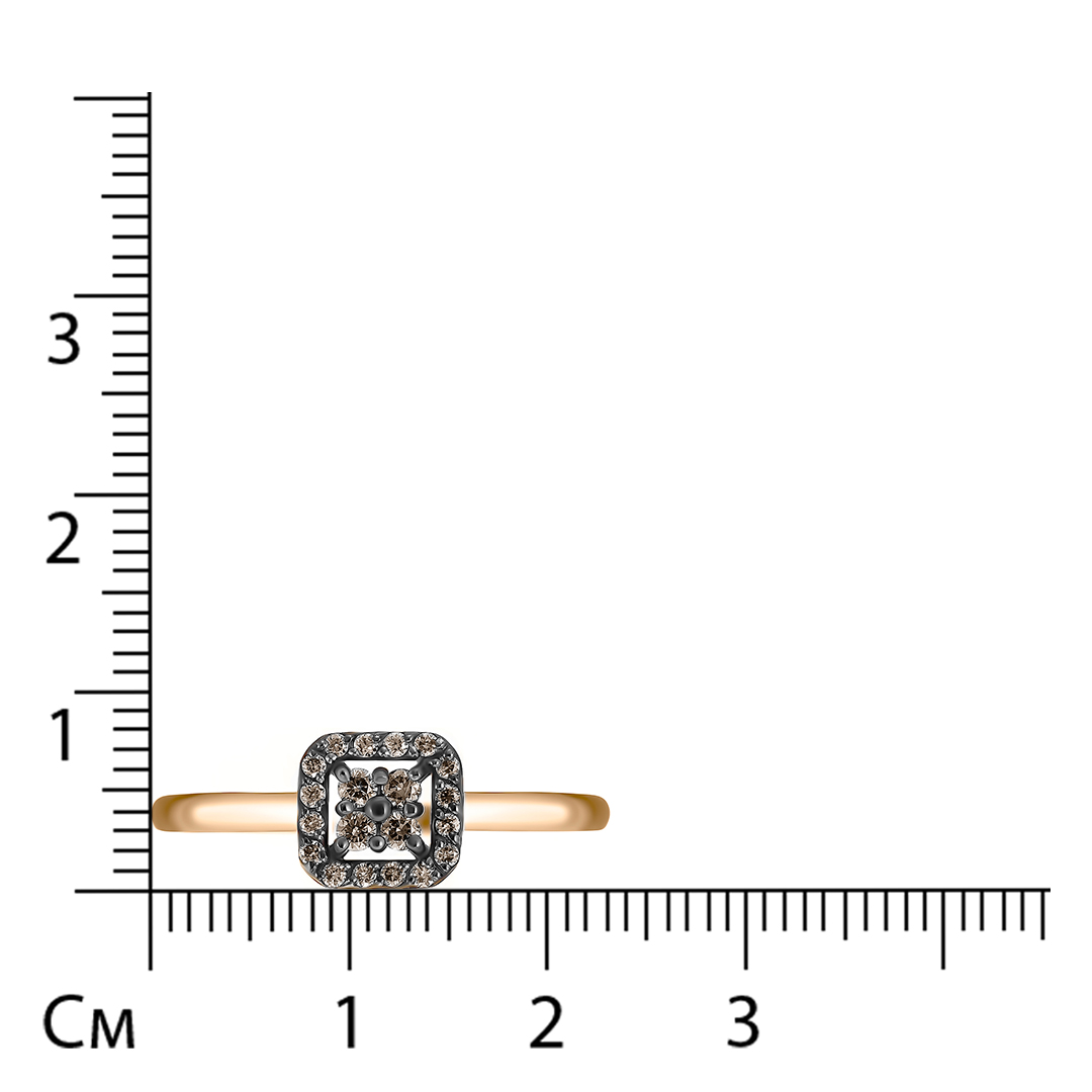 Кольцо из золота с коньячными бриллиантами