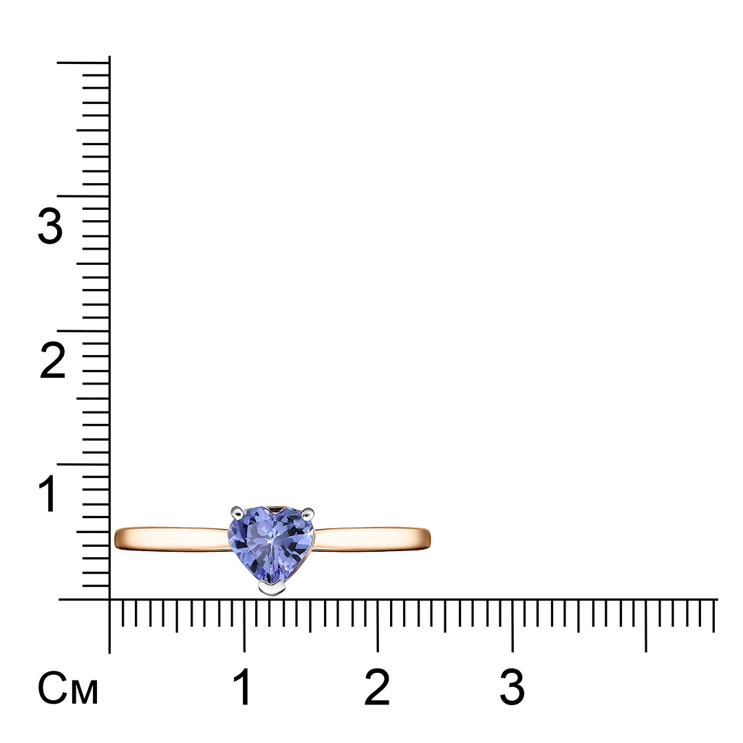 Кольцо из золота с танзанитом "Сердце"