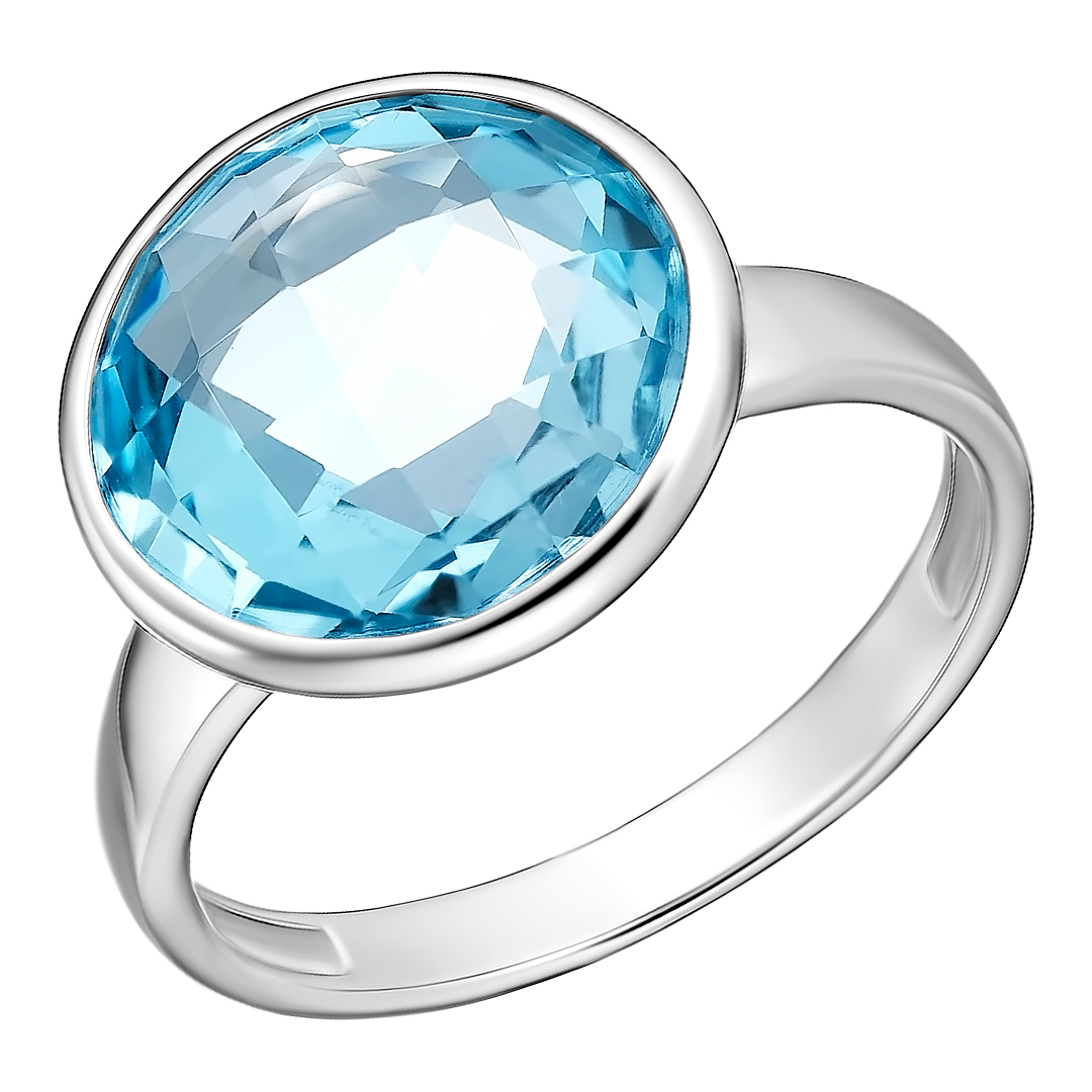 Серебряное кольцо 925 пробы; вставки 1 Топаз;