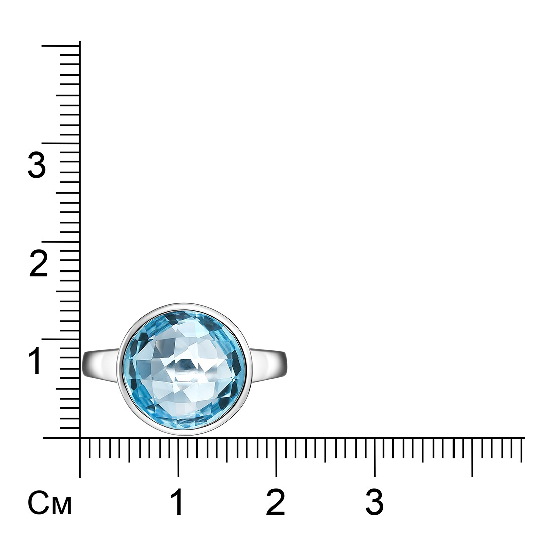 Серебряное кольцо 925 пробы; вставки 1 Топаз;