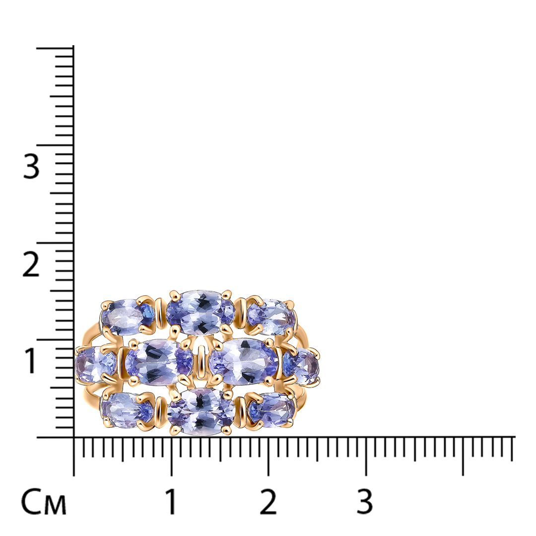 Кольцо из золота с танзанитами