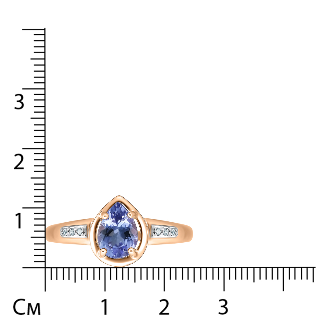 Кольцо из золота с танзанитом