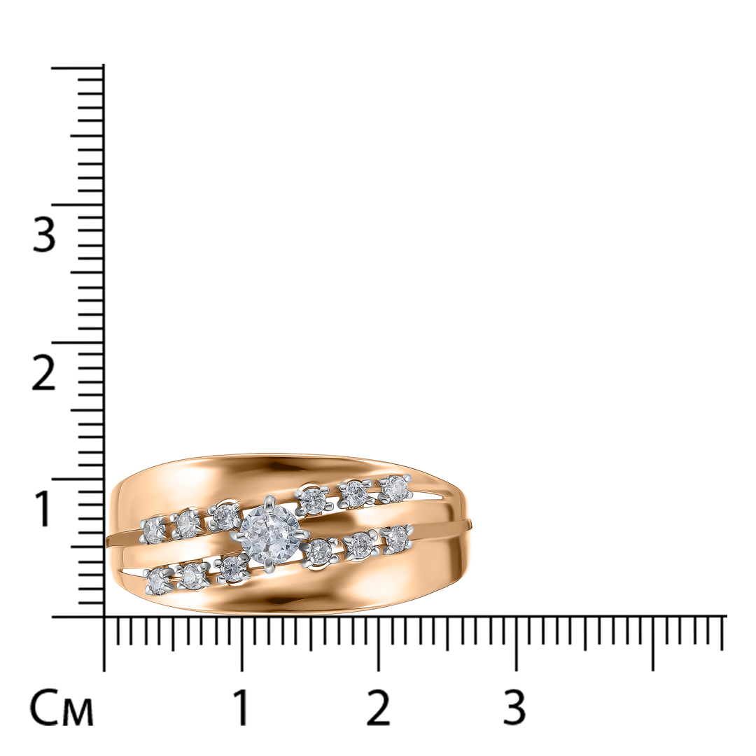 Кольцо из золота с фианитами