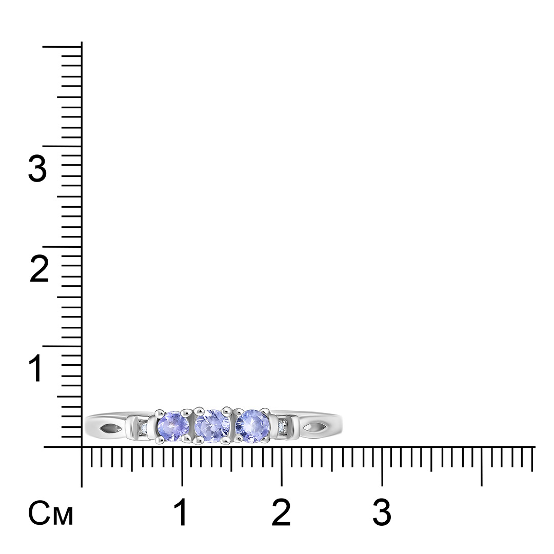Серебряное кольцо с танзанитами