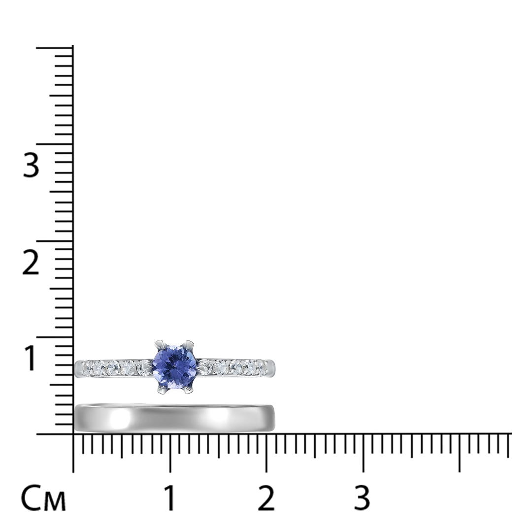 Серебряное кольцо с танзанитом "Двое едины" 2в1