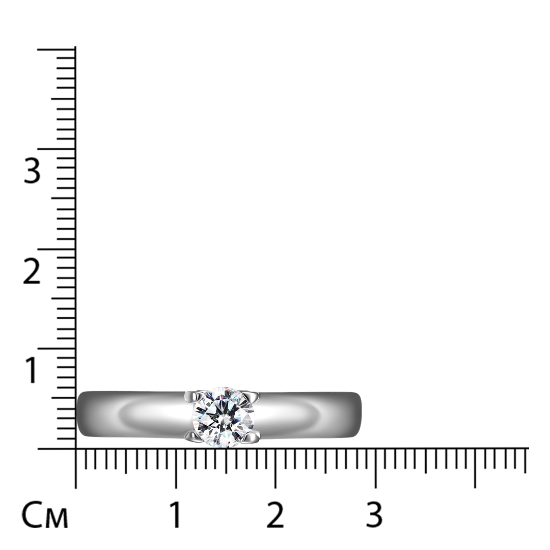 Серебряное кольцо 925 пробы; вставки 1 Фианит бесцв.;