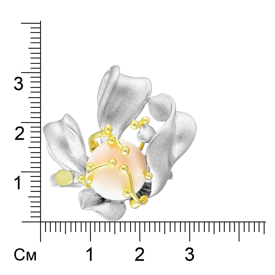 Серебряное кольцо с перламутром "Цветок"