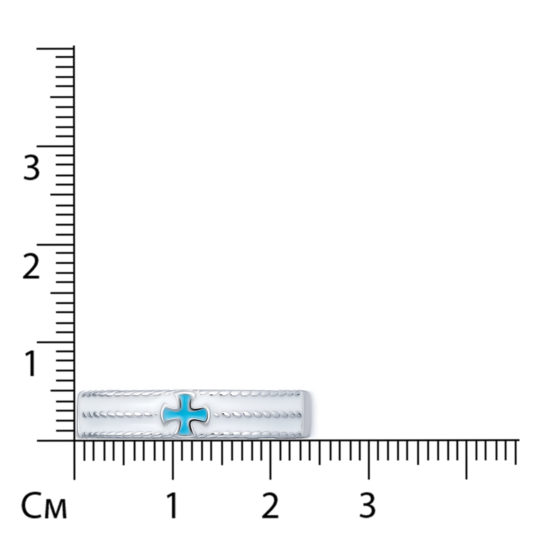Серебряное кольцо 925 пробы; вставки Эмаль голубая;