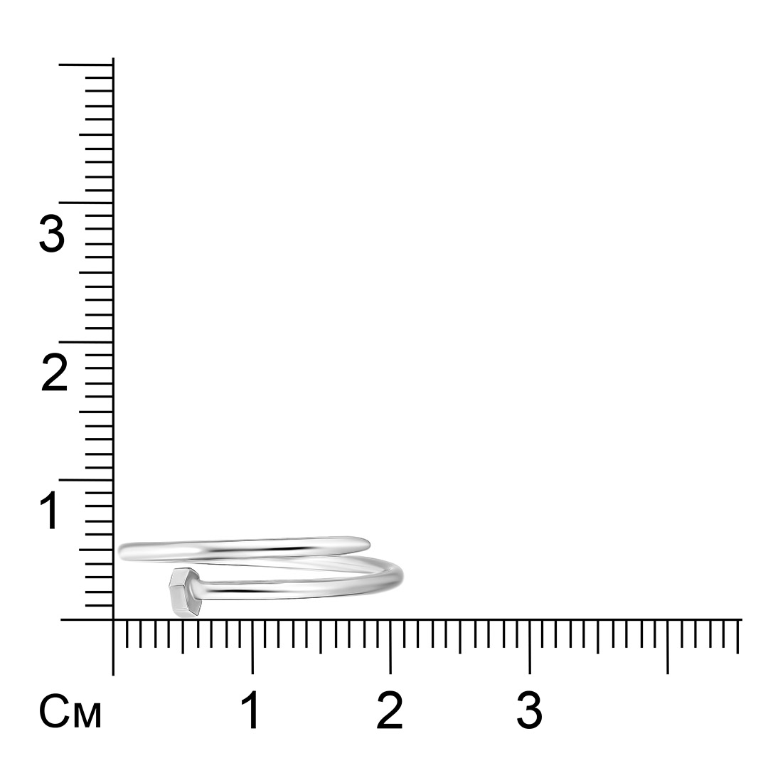 Незамкнутое кольцо из белого золота "Гвоздь"
