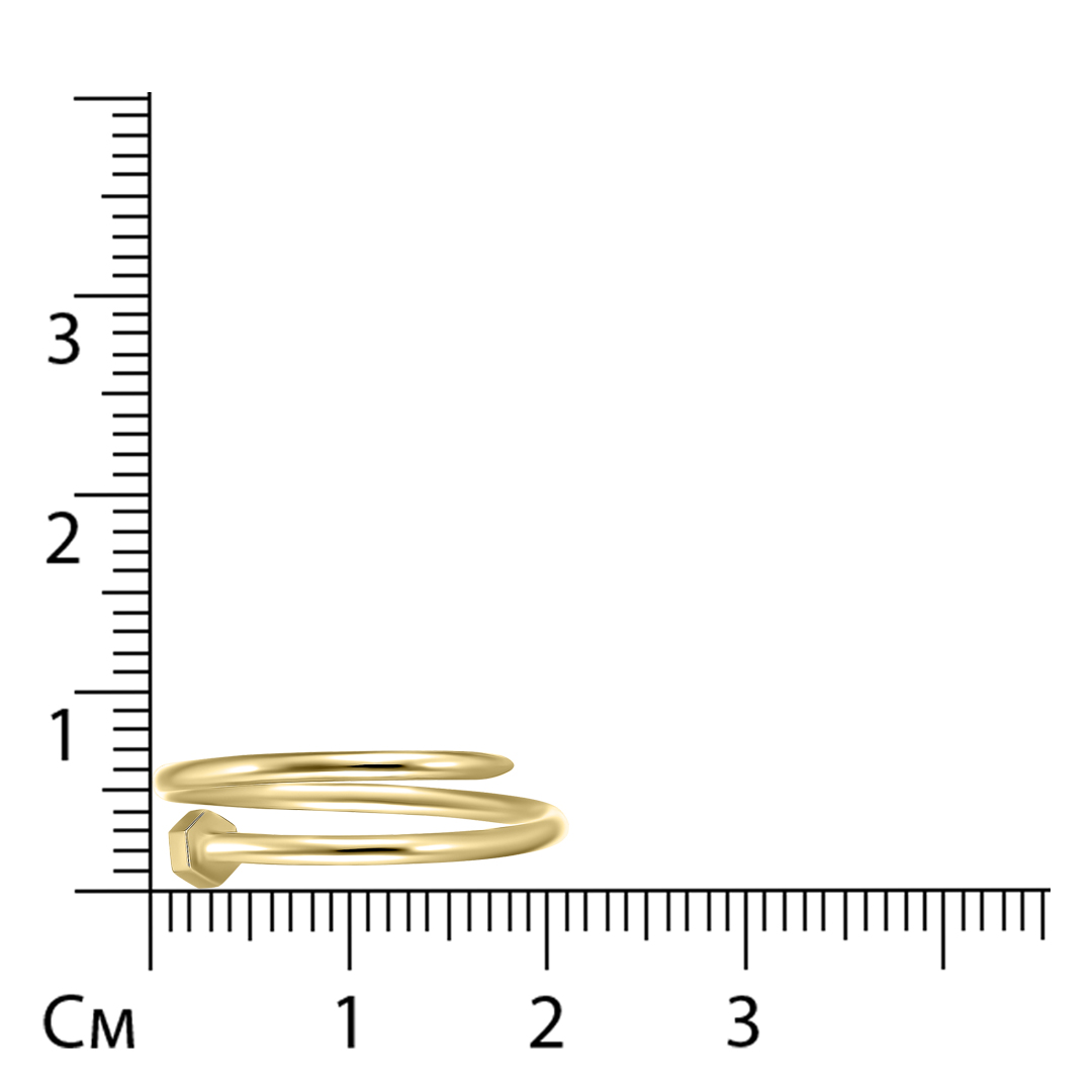 Незамкнутое кольцо из желтого золота "Гвоздь"
