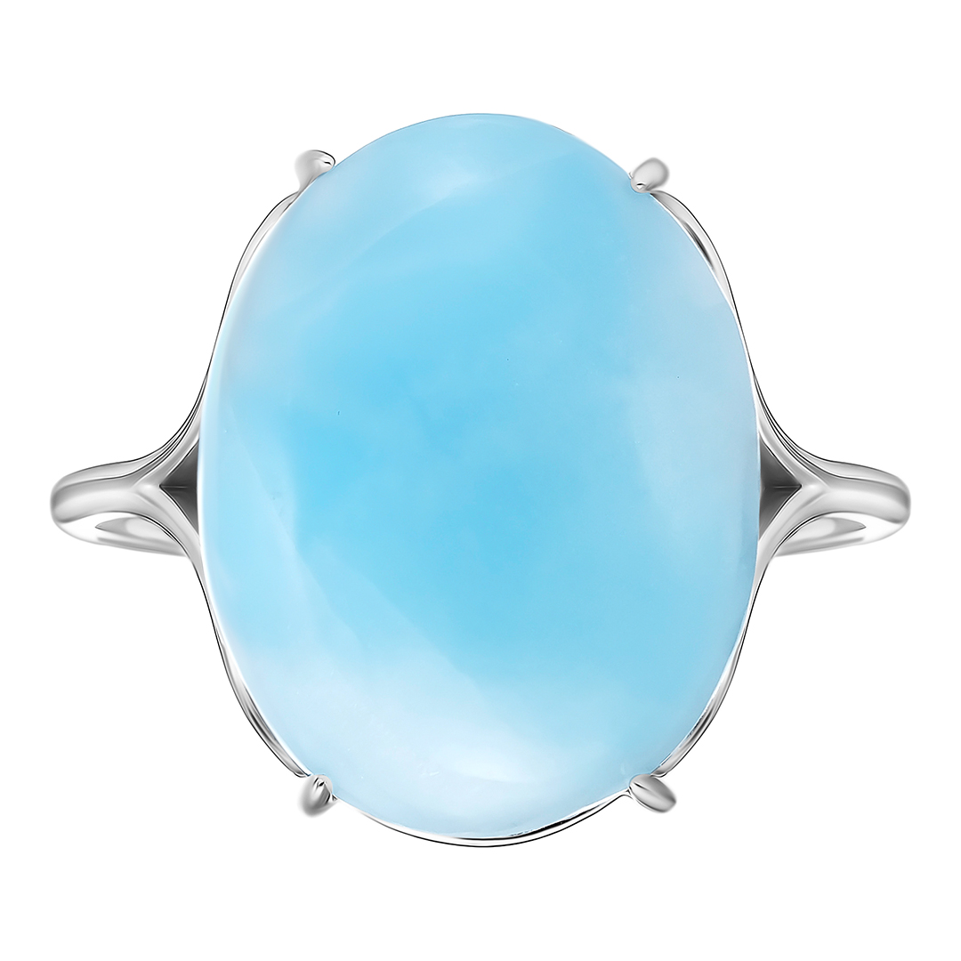 Серебряное кольцо с ларимаром