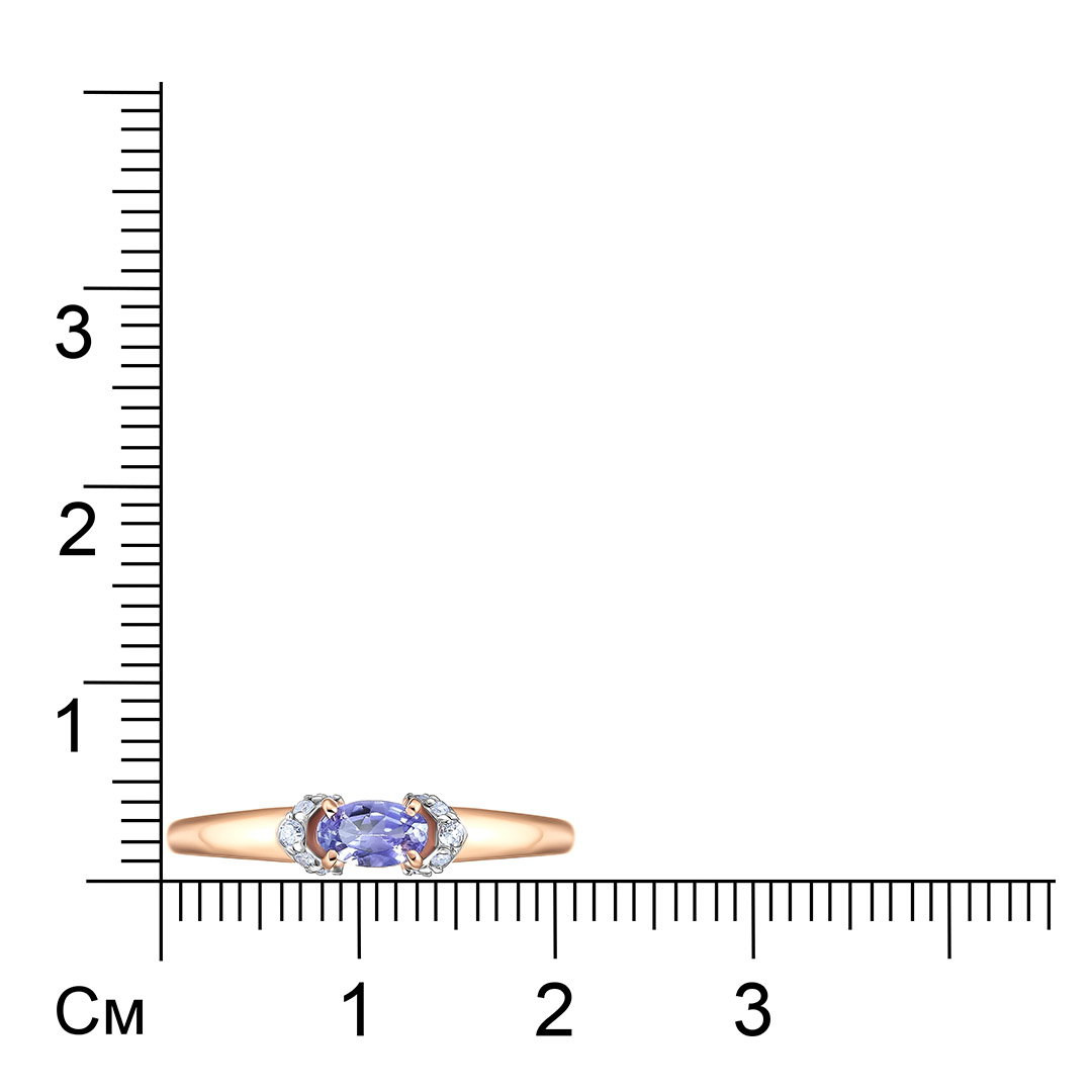 Кольцо из золота с танзанитом