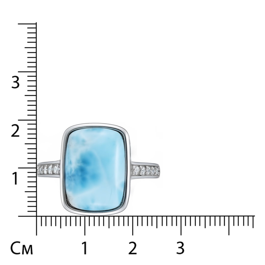 Серебряное кольцо с ларимаром
