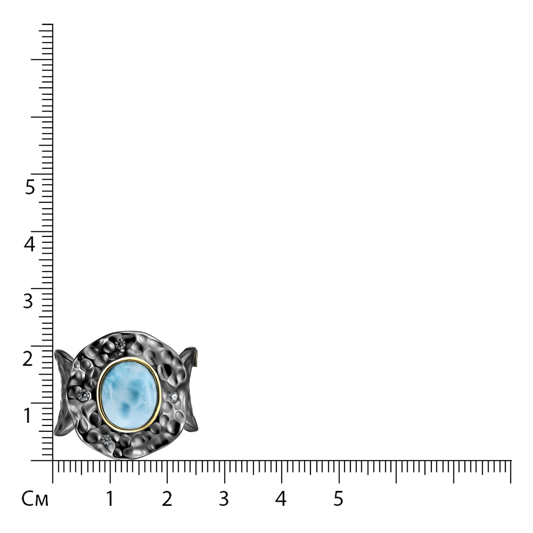 Серебряное кольцо с ларимаром
