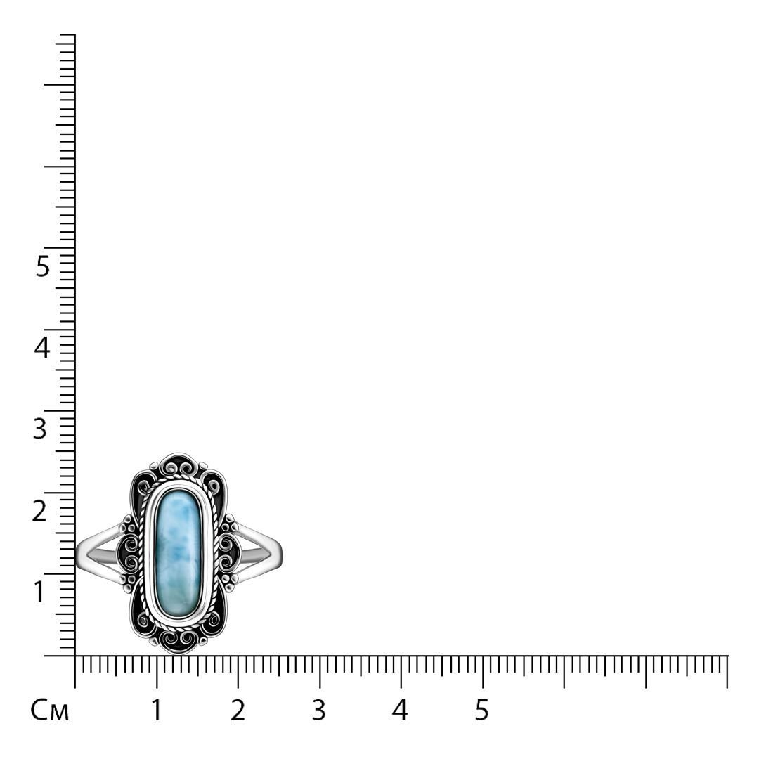 Серебряное кольцо с ларимаром