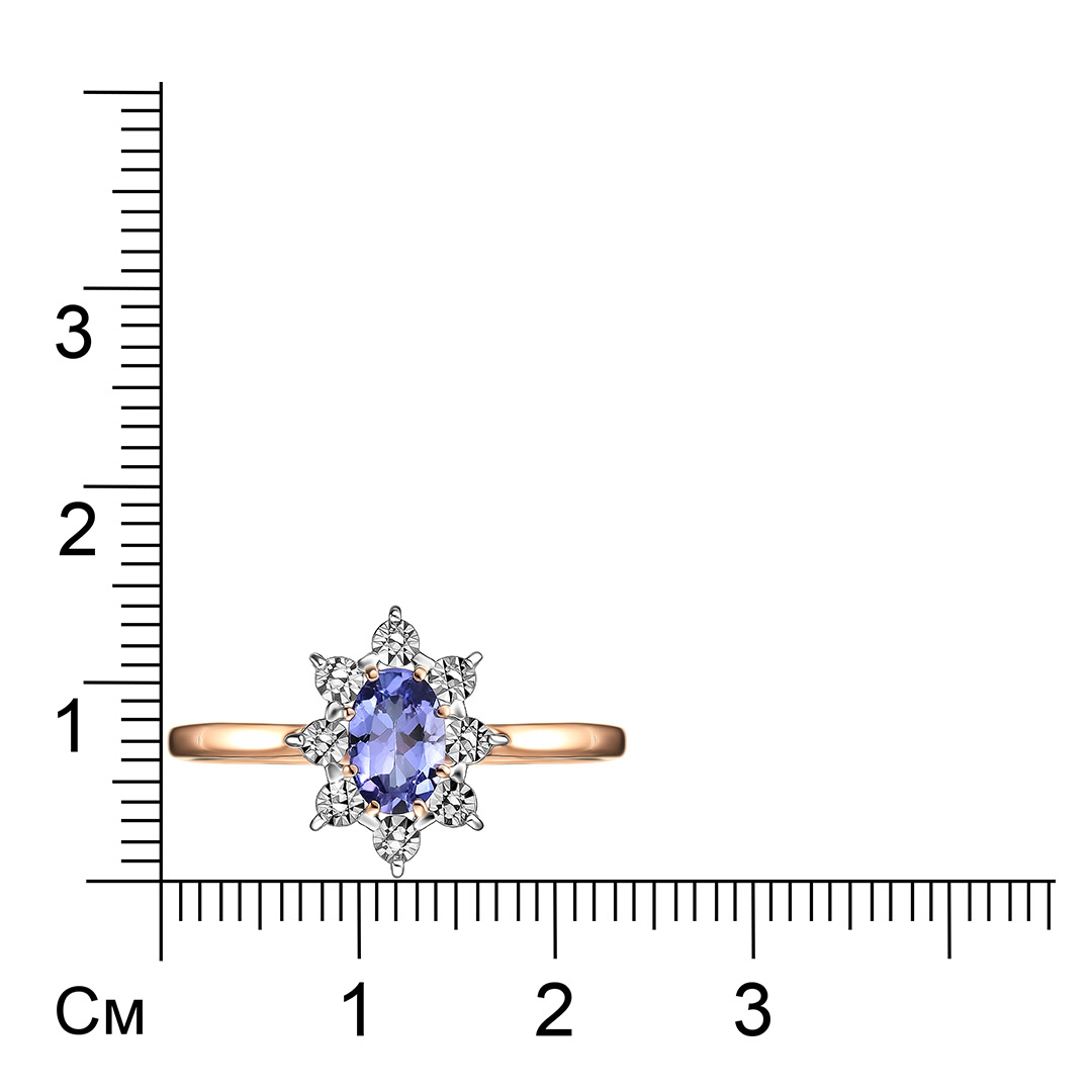 Кольцо из золота с танзанитом