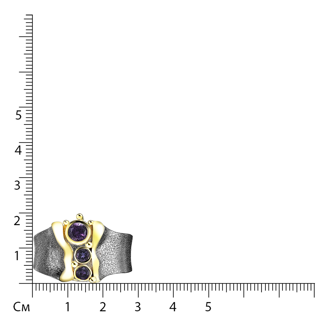 Серебряное кольцо с аметистами