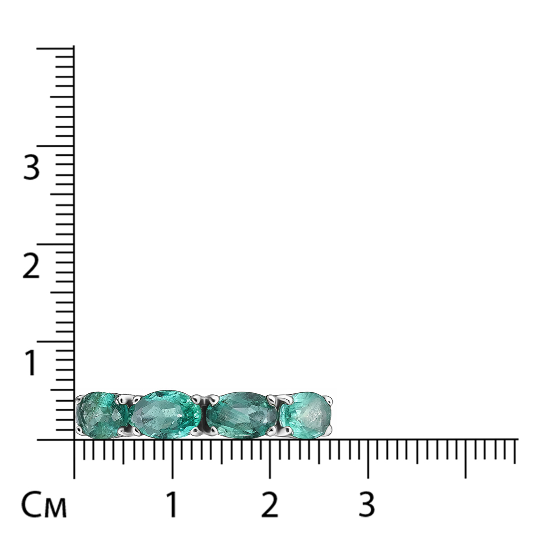 Кольцо из белого золота с изумрудами