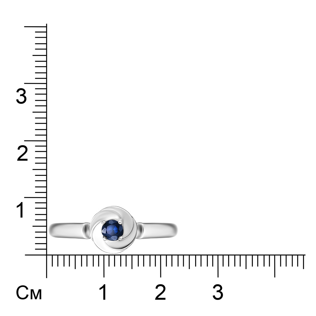 Серебряное кольцо 925 пробы; вставки 1 Сапфир U/2 0,144