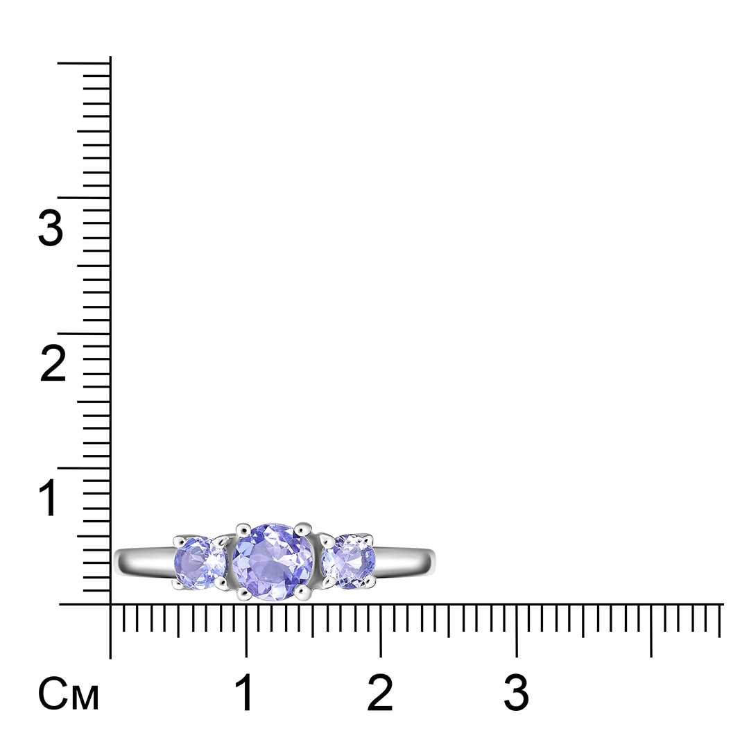 Серебряное кольцо с танзанитами