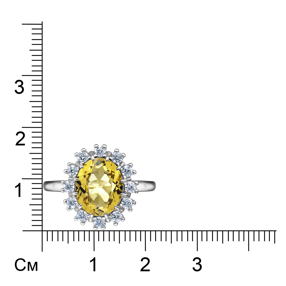 Серебряное кольцо с цитрином
