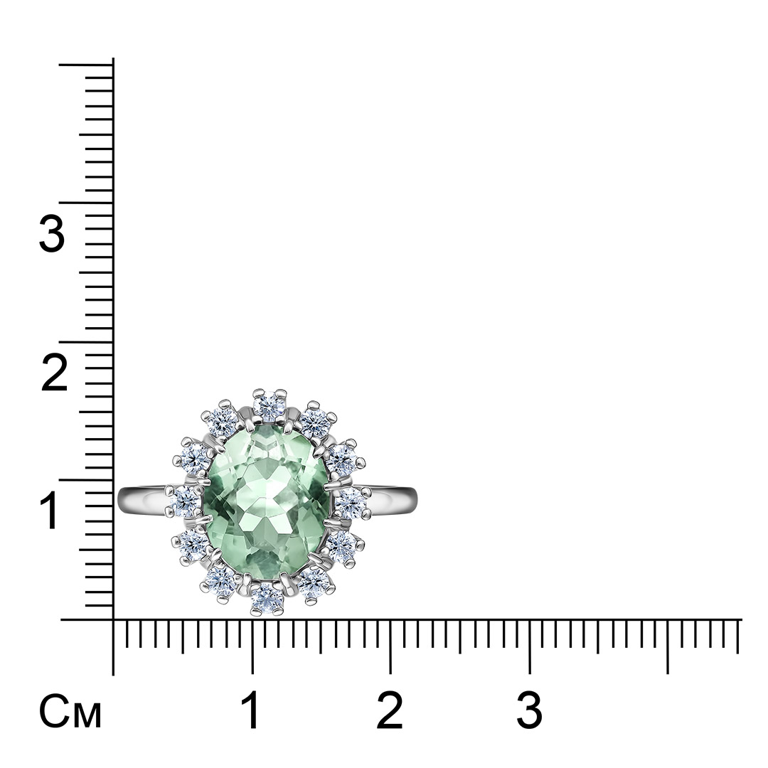 Серебряное кольцо с празиолитом