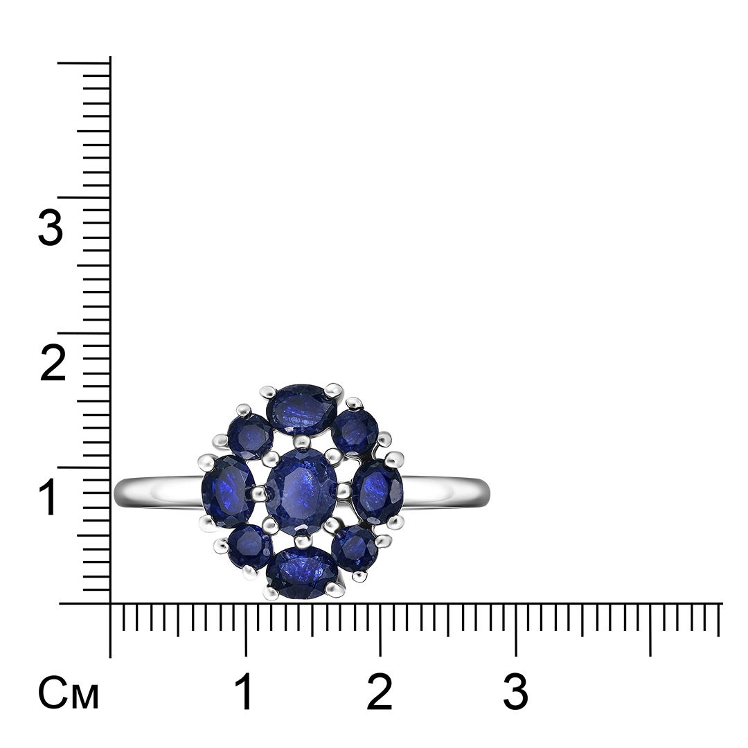Серебряное кольцо с сапфирами