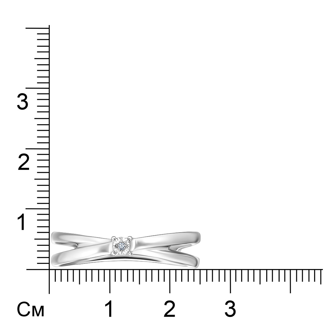 Серебряное кольцо с бриллиантом