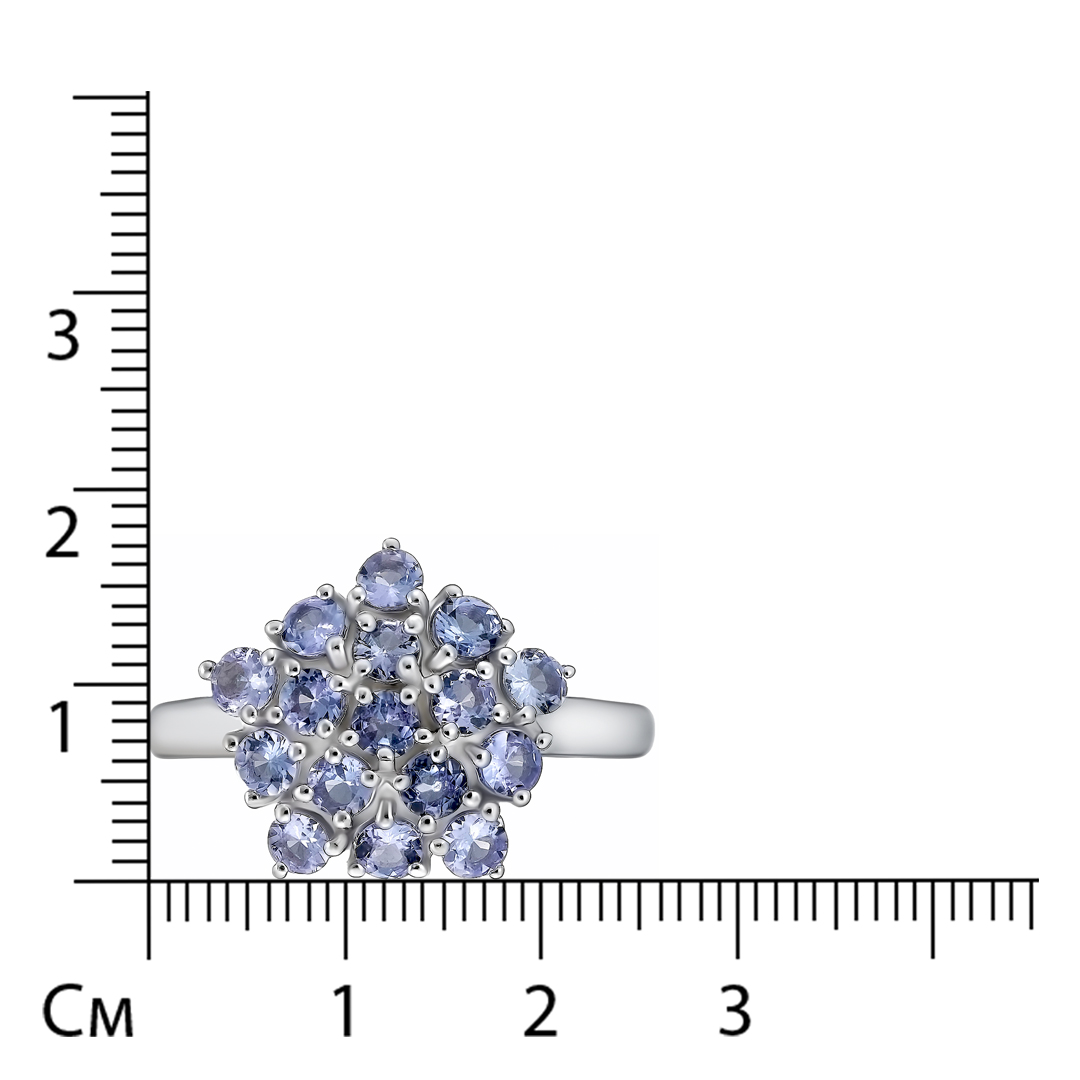 Серебряное кольцо с танзанитами