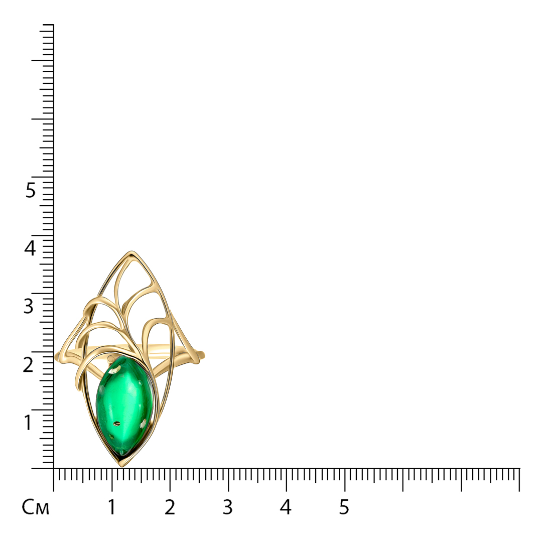 Серебряное кольцо с зеленым янтарем