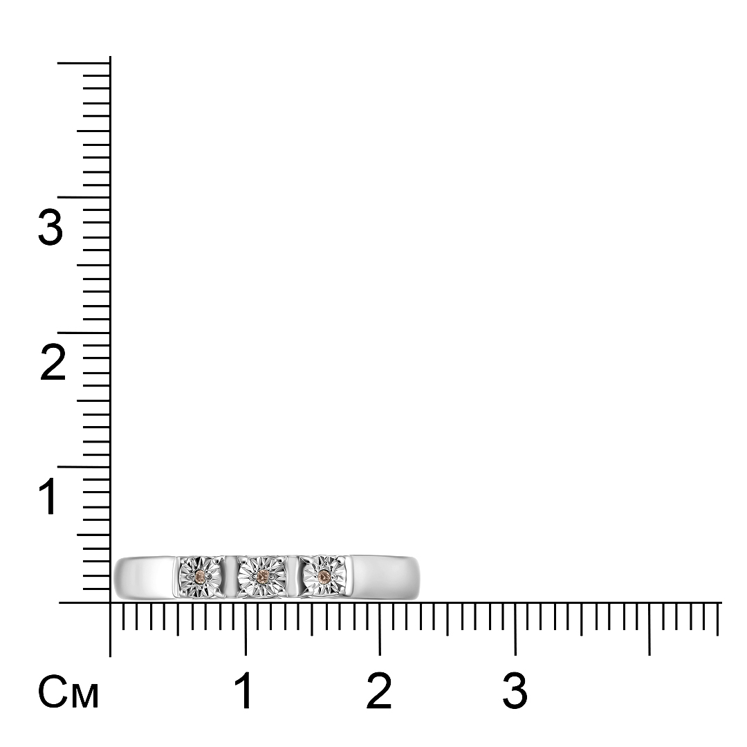 Серебряное кольцо с коньячными бриллиантами