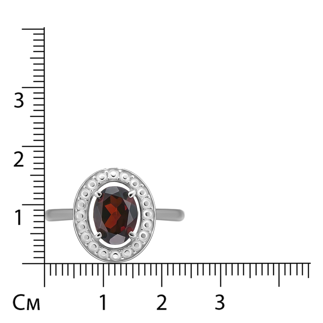 Серебряное кольцо с гранатом
